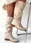 Winda Bej Cilt Körüklü Çizme