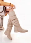 Winda Bej Süet Körüklü Çizme