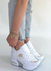 Wody Beyaz Cilt Simli Bağcıklı Spor Ayakkabı