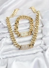 Xuping Gurmet Gold Renk Kolye ve Bileklik Seti