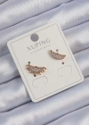 Xuping Rose Renk Zirkon Taşlı Ay ve Güneş Tasarımlı Küpe