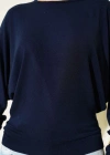 Yarasa Kol Salaş Bluz Lacivert T4273