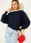 Yarasa Kol Salaş Bluz Lacivert T4273