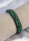 Yeşil Renk Deri İpli Erkek Bileklik