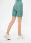 Yüksek Bel Biker Sporcu Şort - Mint Yeşil