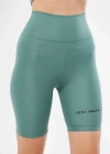 Yüksek Bel Biker Sporcu Şort - Mint Yeşil