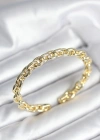 Zincir Model Gold Renk Pirinç Kadın Bileklik
