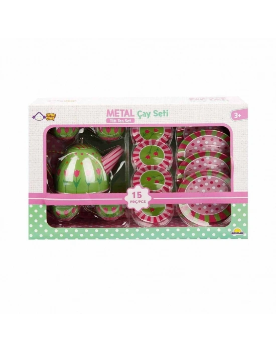 02169 Metal Oyuncak Çay Takımı 15 Parça -adet fiyatıdır