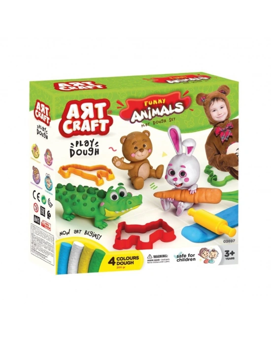 03697 Eğlenceli Hayvanlar Hamur Set 200 gr