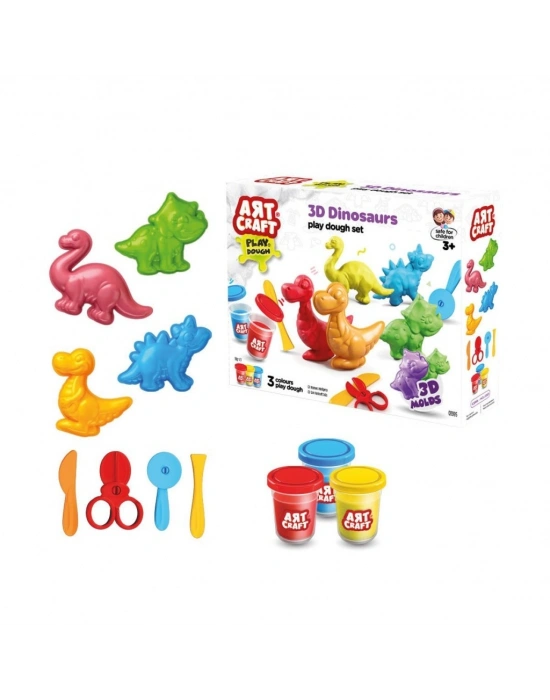 03995 Art Craft 3D Dinozorlar Hamur Set 168 Gr -Fentoys