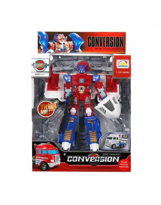 1:24 Sesli ve Işıklı Dönüşebilen Robot 22 cm