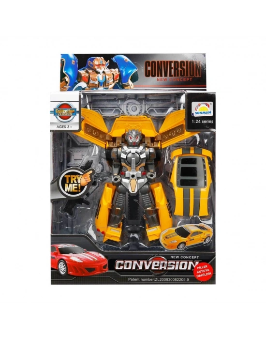 1:24 Sesli ve Işıklı Dönüşebilen Robot 22 cm