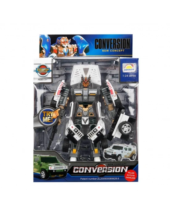 1:24 Sesli ve Işıklı Dönüşebilen Robot 22 cm