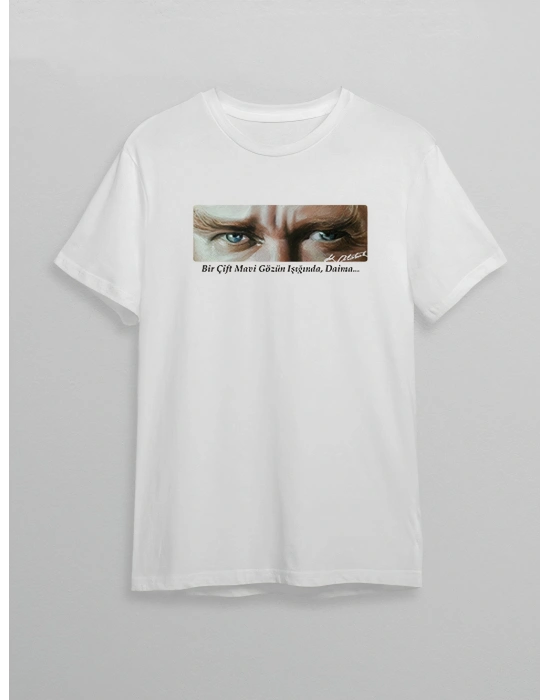 10 Kasım Unisex Atatürk Baskılı T-shirt - Beyaz