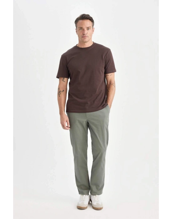 %100 Pamuk New Regular Fit Bisiklet Yaka Basic Düz Kısa Kollu Tişört V7699AZ24SP