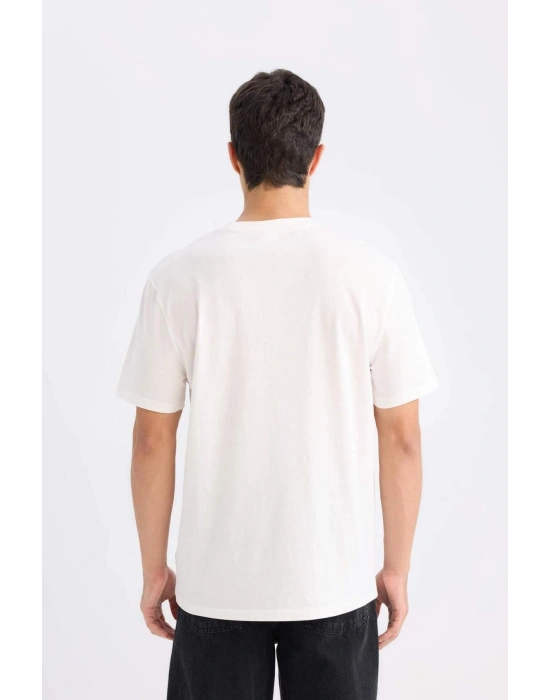 %100 Pamuk New Regular Fit Bisiklet Yaka Basic Düz Kısa Kollu Tişört V7699AZ24SP Beyaz