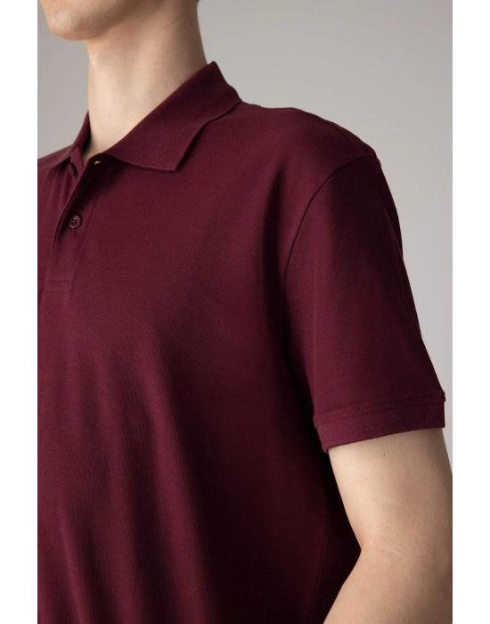 %100 Pamuk Regular Fit Polo Yaka Kısa Kollu Basic Düz Pike Kumaş Tişört C1293AX24SP