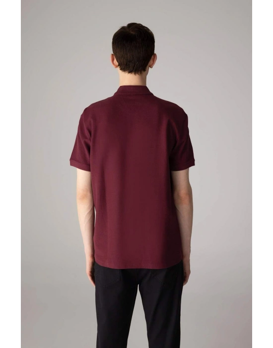 %100 Pamuk Regular Fit Polo Yaka Kısa Kollu Basic Düz Pike Kumaş Tişört C1293AX24SP