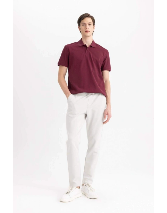 %100 Pamuk Regular Fit Polo Yaka Kısa Kollu Basic Düz Pike Kumaş Tişört C1293AX24SP