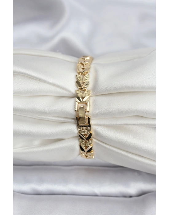 14K Gold Renk Kaplama Başak Model CM Kadın Bileklik