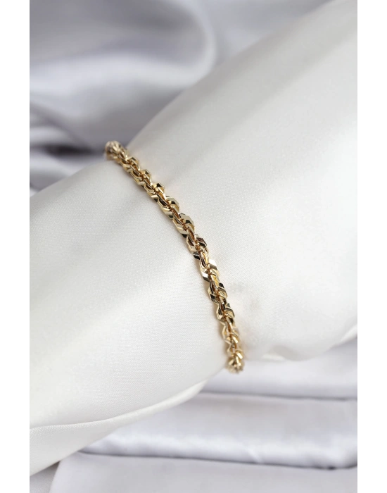 14K Gold Renk Kaplama Burgu Zincir Model CM Kadın Bileklik