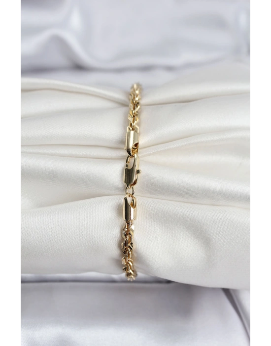 14K Gold Renk Kaplama Burgu Zincir Model CM Kadın Bileklik