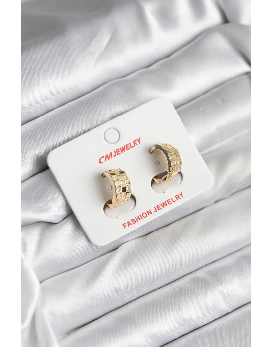 14K Gold Renk Kaplama CM Kadın Küpe