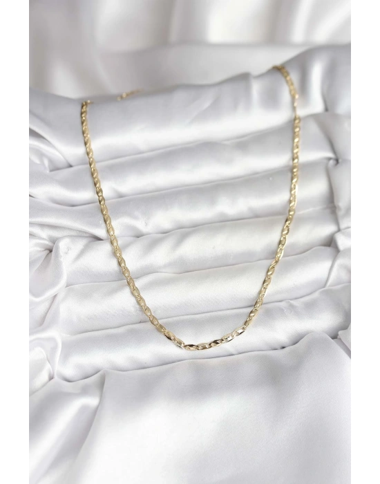 14K Gold Renk Kaplama Ezme Zincir Model CM Kadın Kolye