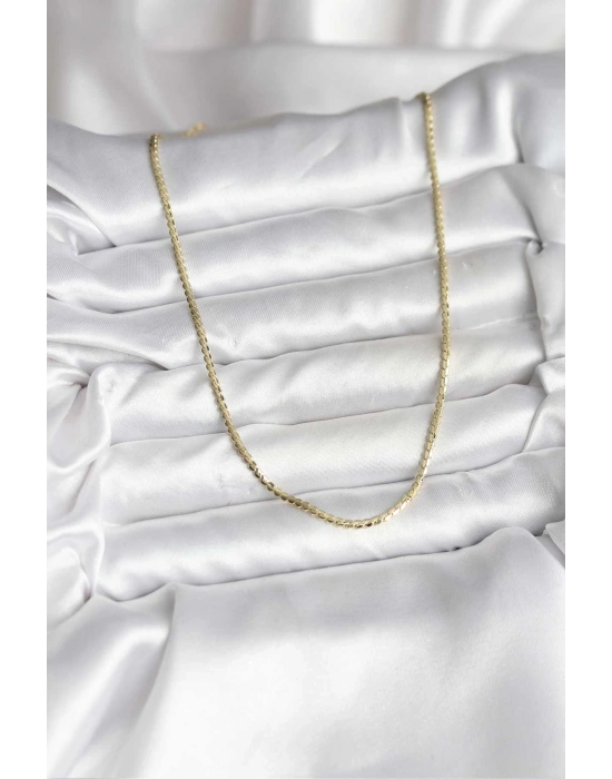 14K Gold Renk Kaplama Ezme Zincir Model CM Kadın Kolye