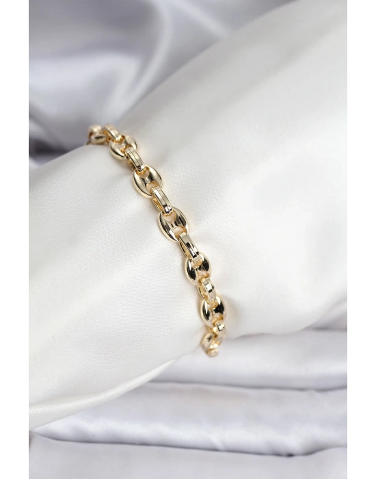 14K Gold Renk Kaplama Kahve Çekirdeği Model CM Kadın Bileklik