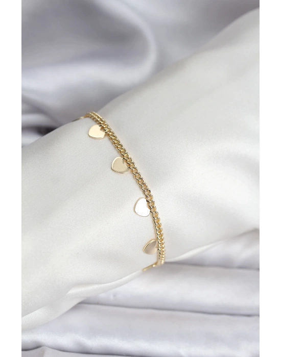 14K Gold Renk Kaplama Kalpli Model CM Kadın Bileklik