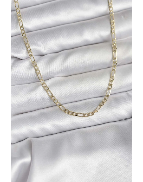 14K Gold Renk Kaplama Kuşgözü Zincir Model Pirinç CM Kadın Kolye