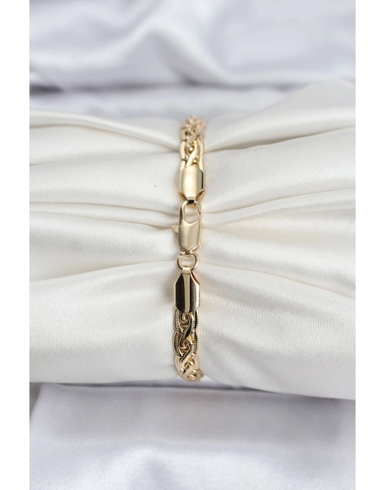 14K Gold Renk Kaplama Lazer Zincir Model CM Kadın Bileklik