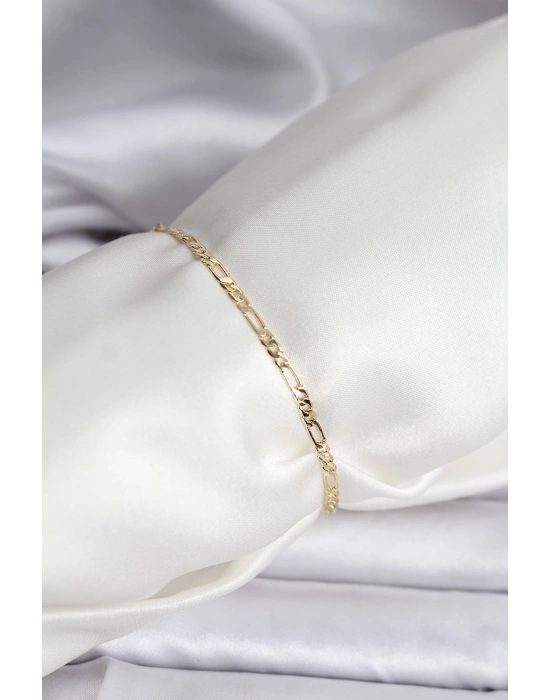 14K Gold Renk Kaplama Minimal Zincir Model CM Kadın Bileklik