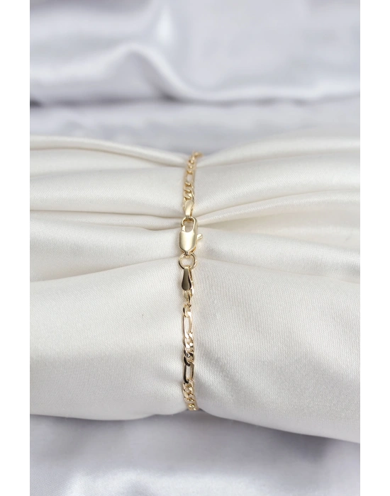 14K Gold Renk Kaplama Minimal Zincir Model CM Kadın Bileklik