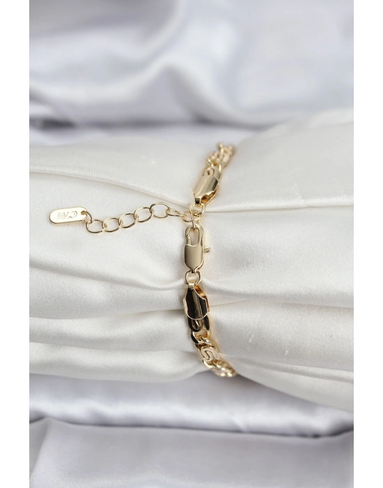 14K Gold Renk Kaplama Zincir Model CM Kadın Bileklik