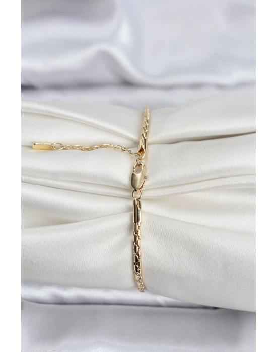 14K Gold Renk Kaplama Zincirli Model CM Kadın Bileklik