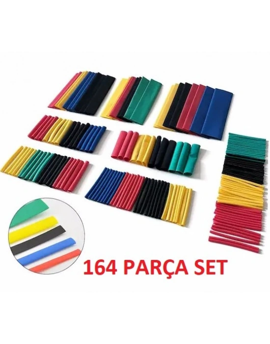 164 Parça Set Isıyla Daralan Makaron Kablo Koruyucu Kılıf