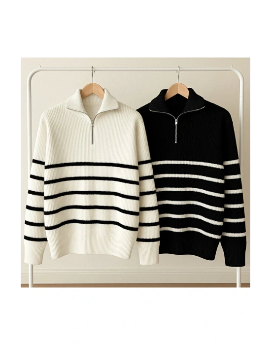 2 li avantajlı paket dik yaka selanik kazak premium kalite erkek kazak