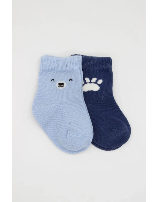 2Li Bear Penye Soket Çorap 10116 Mavi