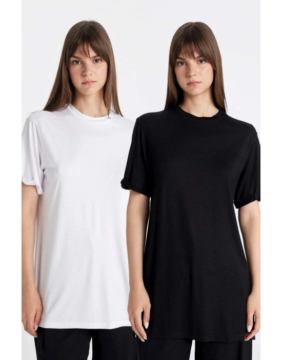 2li Paket Bisiklet Yaka Kısa Kollu Tişört D5479axns