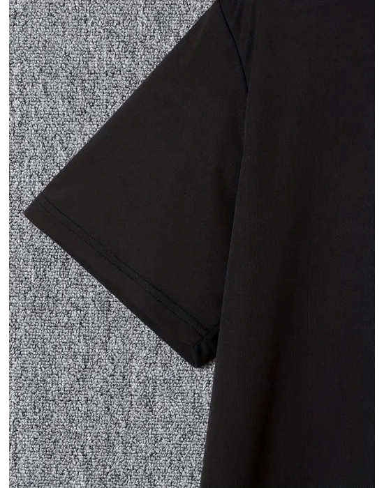 20/1 Penye Compack I TRIED TO WARN YOU. Baskılı Oversize Bisiklet Yaka T-shirt - Siyah