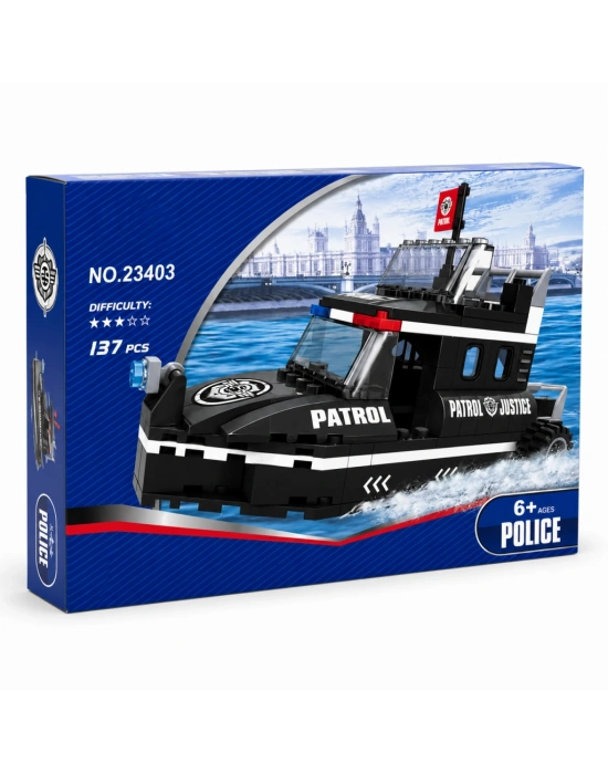 23403 POLİS SETİ 133 PARÇA MİNİ  POLİS BOTU