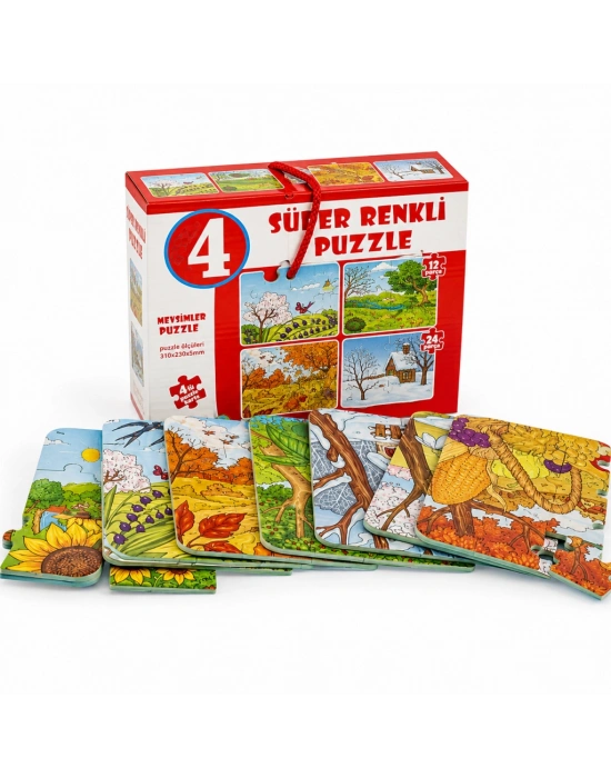 2488  MEVSİMLER SÜPER RENKLİ PUZZLE 4LÜ