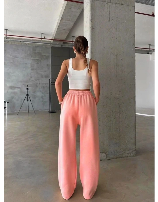 3 iplik şardonlu oversize eşofman somon