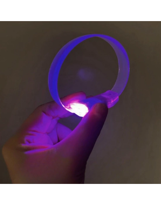 3 Modlu Pilli LED Işıklı Esnek Parti Bilekliği Mor