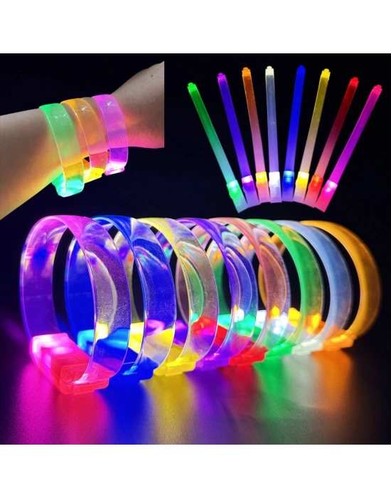 3 Modlu Pilli LED Işıklı Esnek Parti Bilekliği Sarı