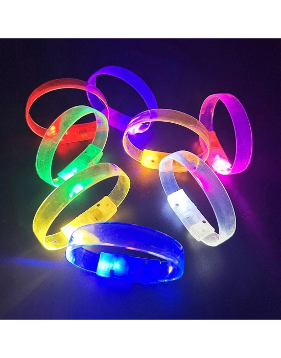 3 Modlu Pilli LED Işıklı Esnek Parti Bilekliği Sarı
