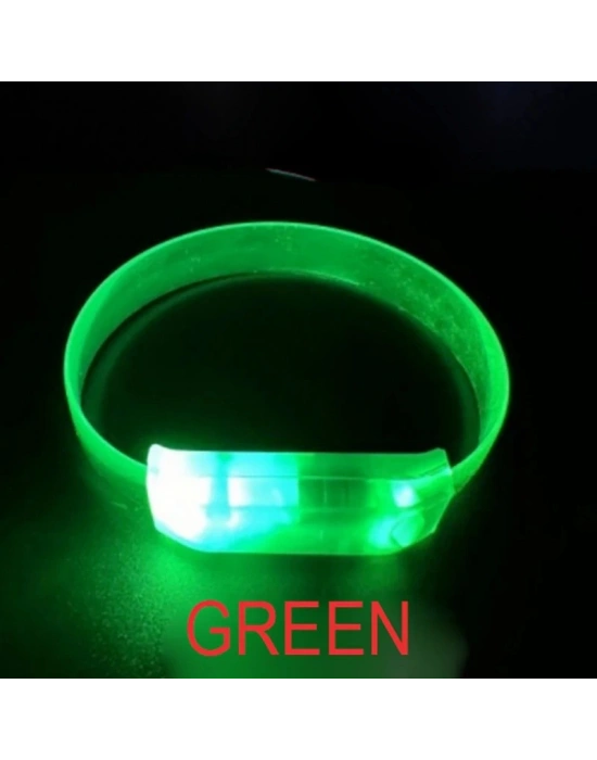 3 Modlu Pilli LED Işıklı Esnek Parti Bilekliği Yeşil