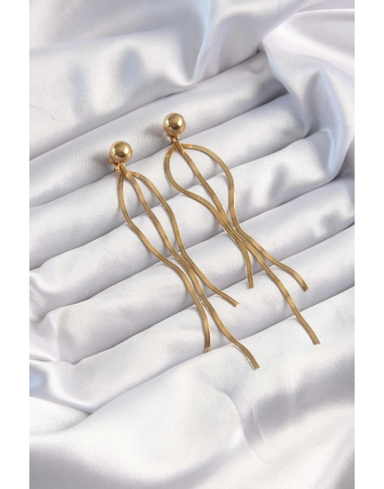 316L Çelik Altın Renk İtalyan Model Topçuk Küpe